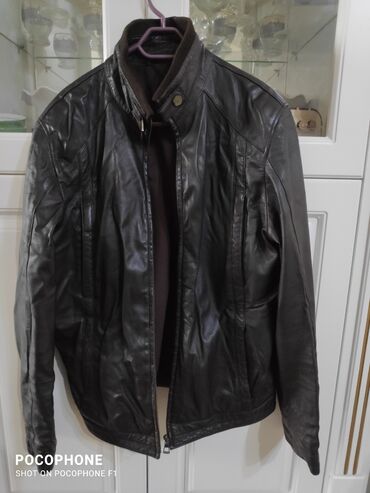 кожаная мужская куртка: Куртка түсү - Күрөң