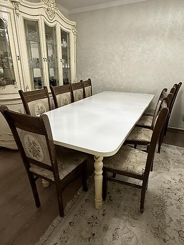 study table: Столовый гарнитур в классическом стиле: большой обеденный стол + — 4