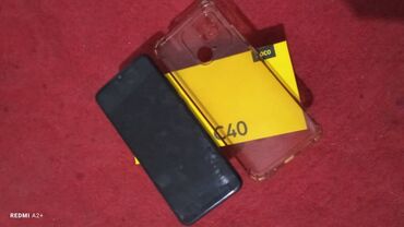 planshet sim kartoi: Poco C40, Б/у, 64 ГБ, цвет - Черный, 2 SIM