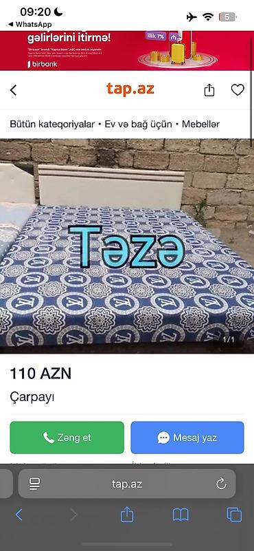 Çarpayılar: Yeni, Təknəfərlik çarpayı, Bazasız, Matrassız, Siyirməsiz, Azərbaycan — 17