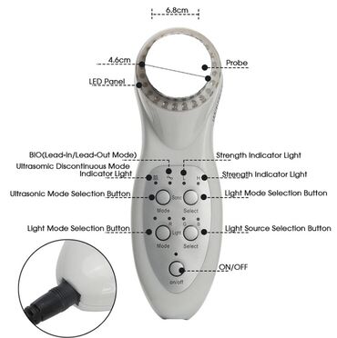 крем лица: Ультразвуковой аппарат для подтяжки лица 3 МГц, 7 цветов, светодиодный