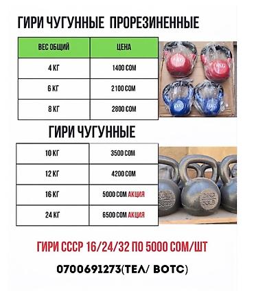 Гиря чугунные и прорезиненные — ассортимент по весам и ценам