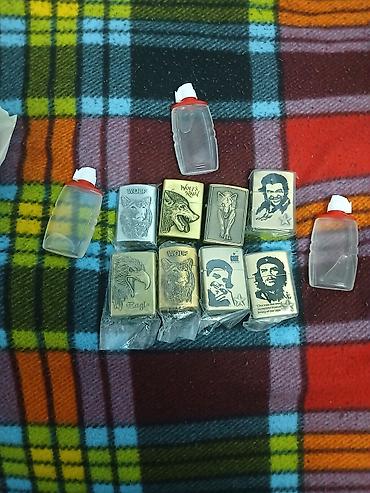 alışqan tapança: Benzinli metal alışqanlar dəsti - Korpus: metal, qızılı və gümüşü — 1