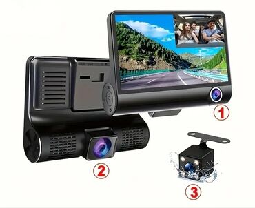 usb кабель телефона fly: Avtomobil üçün 3 kameralı videoregistrator satılır. Ön, salon, arxa