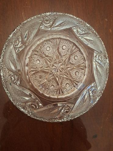 salat qablari: Kəsilmiş naxışlı xrustal (meyvə üçün) - Material: qalın, şəffaf — 2