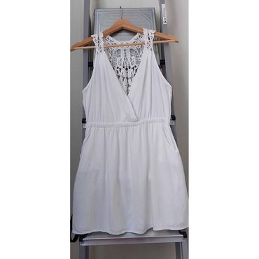 белое летнее платье: Повседневное платье, Лето, Короткая модель, M (EU 38)