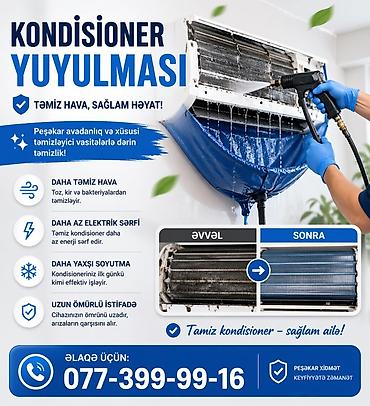 Ремонт техники: Kondisioner yuyulması – təmiz hava, sağlam həyat! Peşəkar avadanlıq — 1