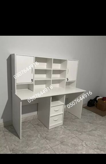 Sifarişlə yazı masaları: Düz masa, Stulsuz, Polkalı, Siyirməli, Azərbaycan, Sadə laminat — 3