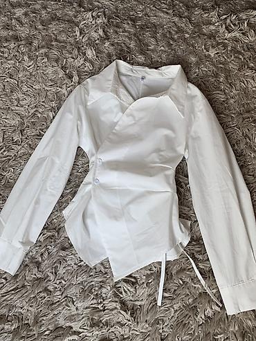 lining s: Женская рубашка на запах, на завязках, состояние новое 100%хлопок — 3