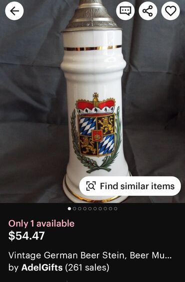 Čaše: Vintaz nemacka porcelanska krigla. Krigla je perfektna na lalafo.rs — 1 Čaše: Vintaz nemacka porcelanska krigla. Krigla je perfektna — 1