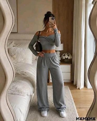bodi zenski: DvodelnI ženski komplet – top i široke pantalone - Dizajn: moderan — 4