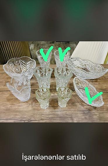 kepenek şekilleri: Kartonajlı kəpənək naxışlı şüşə/kristal masaüstü dəst. Tərkibi: - 3 — 1