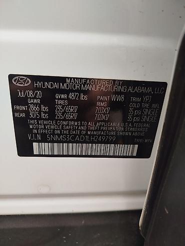 4: Hyundai Santa Fe: 2020 г., 2.4 л, Автомат, Бензин, Кроссовер — 8