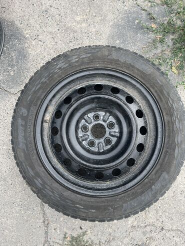 зимние шины 15 размер: Дөңгөлөктөр монтажда 205 / 55 / R 16, Жай, Колдонулган, Камдык, Жеңил унаалар, Темир, тешиктери - 5