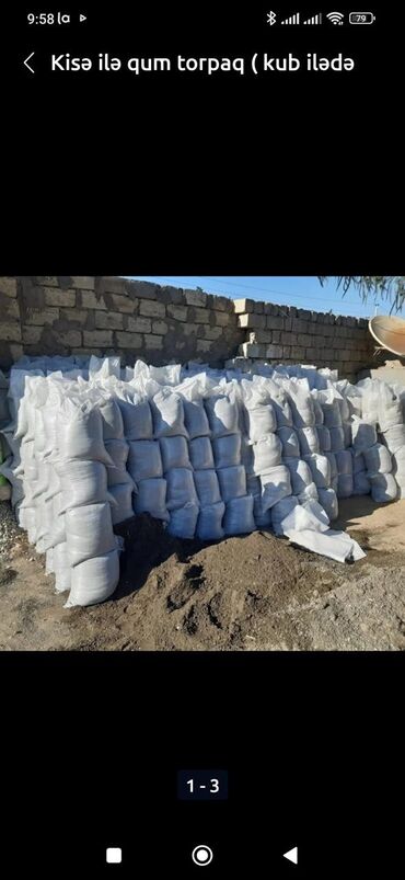 Qum: Qum, Çinqil, atsep, şeben, Kisə ilə və ya kub ilə satışı. Çatdırılma