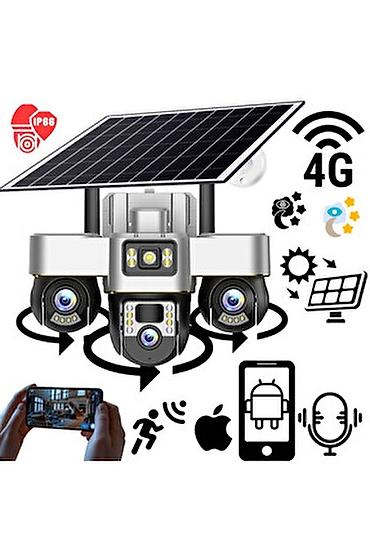 gunəş projektoru: 4G Günəş enerjili üç linzalı PTZ təhlükəsizlik kamerası - Günəş — 3