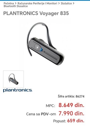 Slušalice: "PLANTRONICS VOYAGER® 835"® Bluetooth headset Enhanced Noise — 1