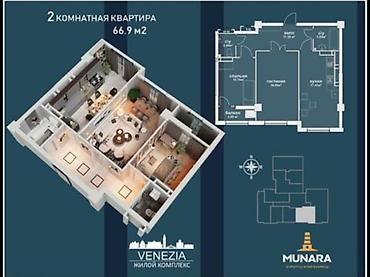 67: 2 комнаты, 67 м², Караван ТРЦ Элитка, 2 этаж, ПСО (под самоотделку) — 3