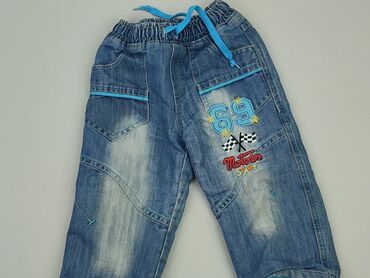 ocieplane jeansy dla dzieci: Jeans, 2-3 years, 98, condition - Good