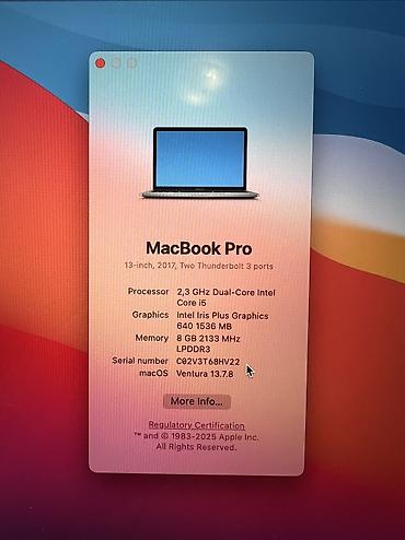 макбук про бишкек: Macbook Pro 2017'' 13. Процессор: 2,3 ГГц Intel Core i5 - Память: 8GB — 4