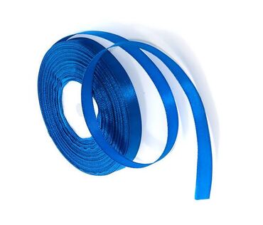 магнитные ленты: Лента атласная синяя, ширина 6 мм - 23 метра