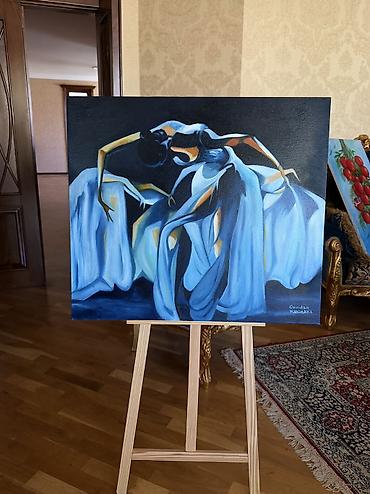 perde dekoru: Ketan,Yagli boya. 80x70
”Ballerinas” — 1