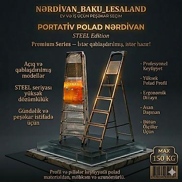 iş alətləri: Portativ Polad Nərdivan – STEEL Edition (Premium Series) - İstər — 2