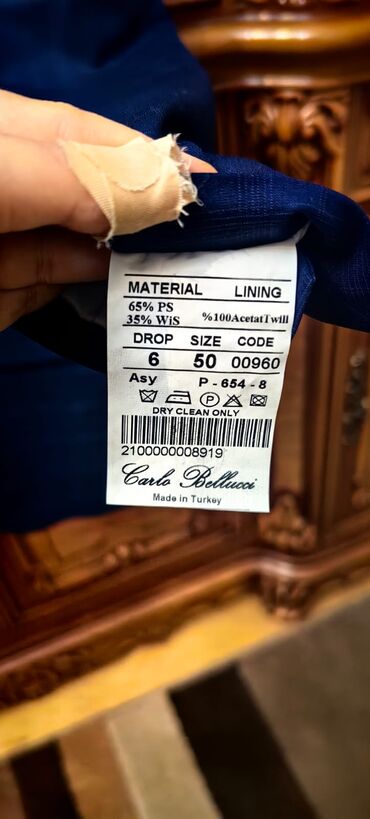 Kostyumlar: Carlo Bellucci kişi kostyumu - Rəng: tünd göy (xırda kvadrat/check — 5