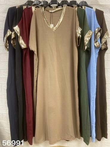 haljine dugacke: 5XL (EU 50), color - Beige, Short sleeves