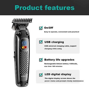 sns makinesi: Professional Trimmer VGR 972 - 1 Sürətli - 7000RPM / 1400MAH - 180 — 3