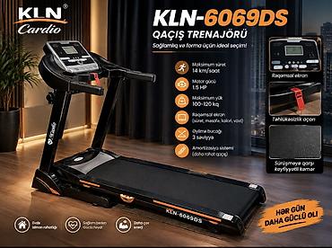 Qaçış trenajorları: KLN Cardio KLN-6069DS qaçış trenajoru - Maksimum sürət: 14 km/s - — 3