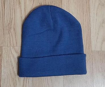 idman sort: Toxunma papaq – mavi - Klassik beanie modeli, qatlanmış kənarlı - — 2
