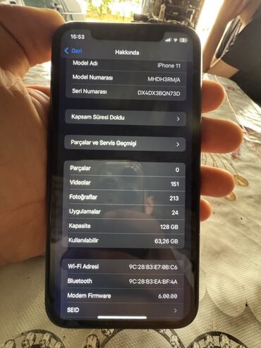ipad pro 11: IPhone 11, 128 GB, Qara, Barmaq izi, Face ID, Sənədlərlə