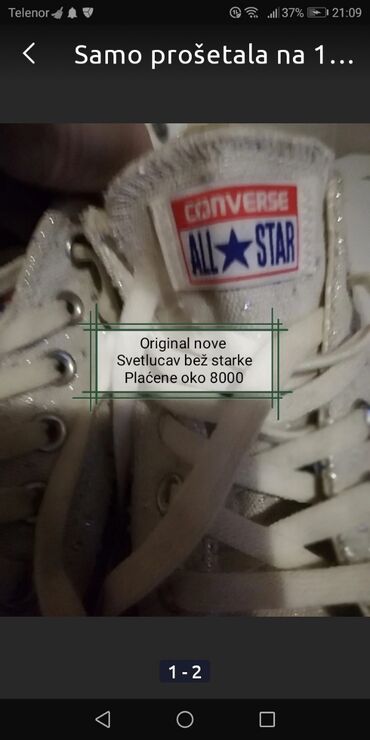Sneakers & Athletic shoes: Converse, 38.5, color - Beige