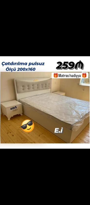 купить спальную мебель: Yeni, İkinəfərlik çarpayı