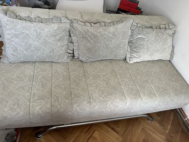 Home & Garden: Three-seat sofas, Textile, color - Grey, Used