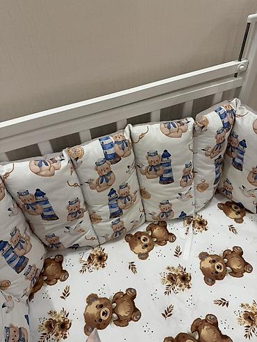 ayı dərisi: Uşaq beşiyi üçün qoruyucu bort dəsti Standard krovat ucun 60x120 - — 2