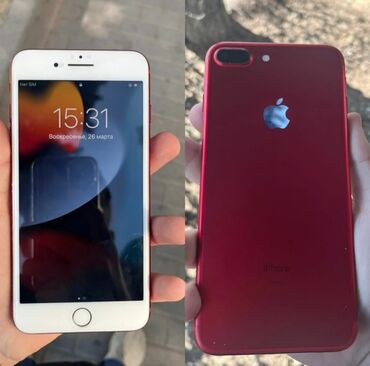 iphone batareya: IPhone 7 Plus, 64 ГБ, Красный, Отпечаток пальца