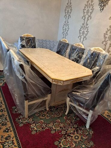 Masa və oturacaq dəstləri: Dördbucaq masa, 6 stul -da lalafo.az — 19 Masa və oturacaq dəstləri: Dördbucaq masa, 6 stul — 19