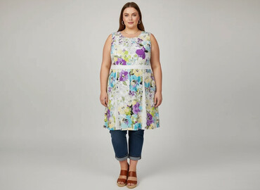 modne sukienki letnie duże rozmiary: Women`s dress, size 6XL