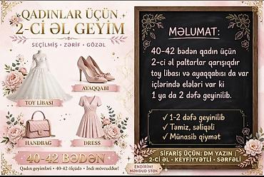 Qadınlar üçün 2-ci əl geyim və aksesuarlar - Ölçü: 40–42 bədən -