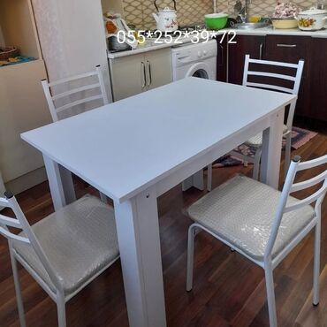 Masa və oturacaq dəstləri: Qonaq otağı üçün, Yeni, Açılmayan, Kvadrat masa, 4 stul — 9