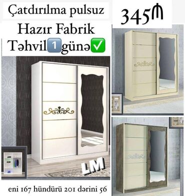 Çarpayılar: KUPE DOLAB FABRİK İSTEHSALI Qiymət : 345₼ Ölçü