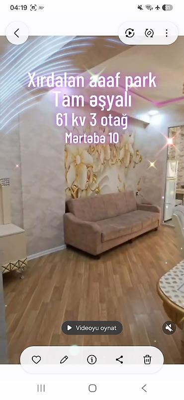 9 mikrorayon kiraye evler: Xırdalan, AAAF Parkda tam əşyalı mənzil. - Sahə: 61 kv.m - Otaq sayı — 1