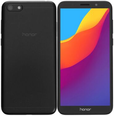 телефоны редмт: Honor 7A, Б/у, 16 ГБ, цвет - Черный, 2 SIM