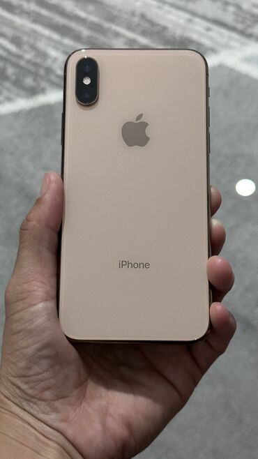 IPhone Xs, Б/у, 256 ГБ, Золотой, Защитное стекло, Чехол, 80 %