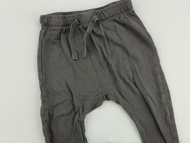 szerokie szare spodnie: Baby material trousers, 6-9 months, 68-74 cm, H&M, condition - Good