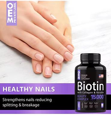 Витамины и БАДы: США для волос кожи ногтей суставов Биотин с коллагеном и кератином — 9