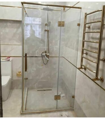 Duş kabinaları, arakəsmələr: Yeni Üstü açıq kabina, Künc üçün, Pulsuz çatdırılma — 24