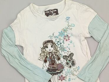 biała bluzka dla dziewczynki 128: Bluzka, Cherokee, 7 lat, 116-122 cm, stan - Zadowalający